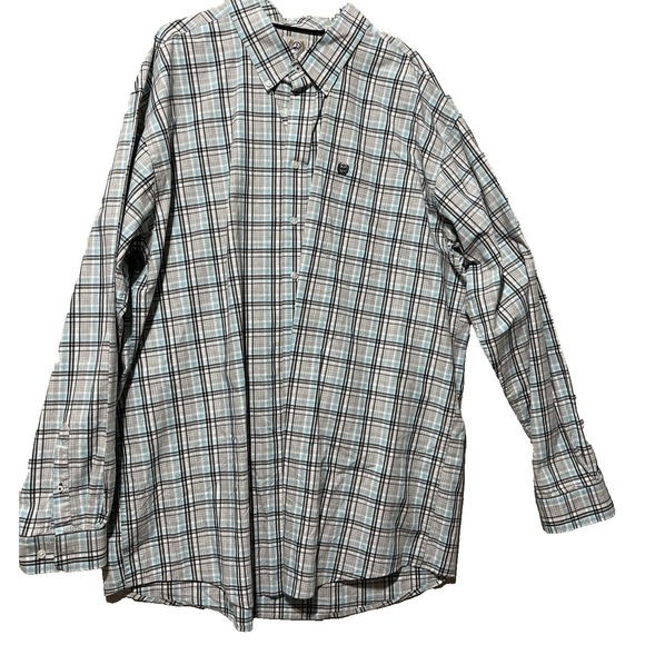 Cinch Other - CINCH Plaid Button Up Long Sleeve Shirt Mens XXL Brown Western Cowboy Rodeo
